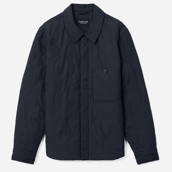 EVERLANE The ReNew Quilted Liner Jacket in Navy Blue Warm Pockets Medium NEW - Picture 6 of 9